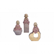 Yutika Statue - Set Of 3 (Pink)